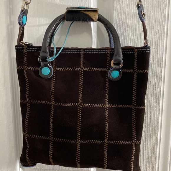 Gabs Italy brown leather/wool crossbody bag - Picture 3 of 10